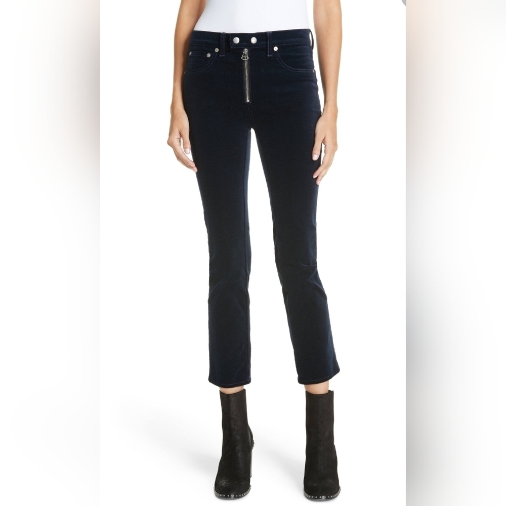 NWOT Rag & Bone Dojo Velvet Pants in Navy Sz 26